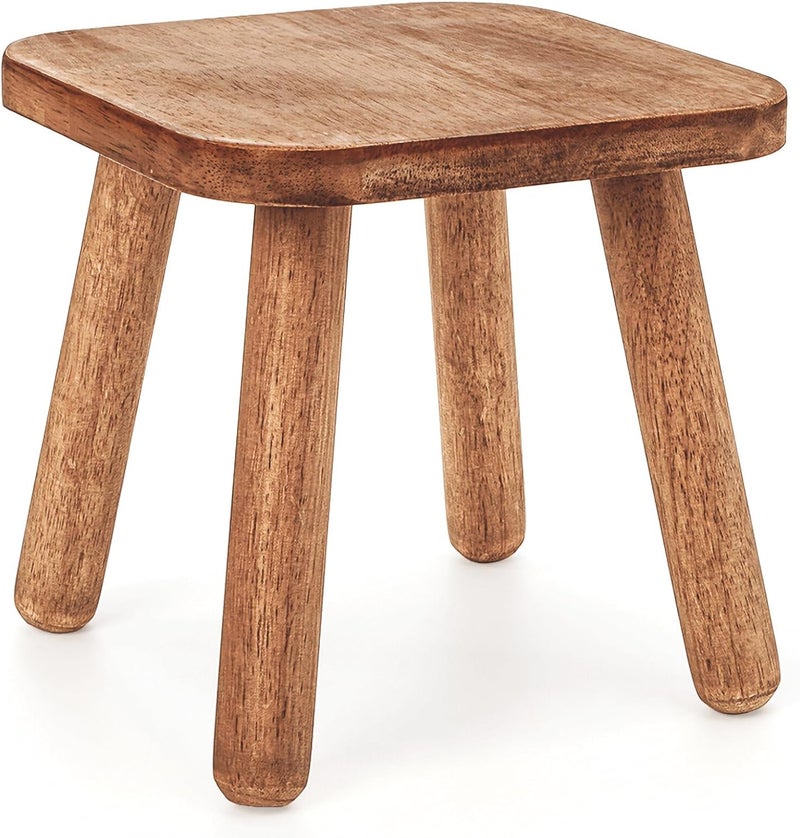 Youeon 9 Inch Small Wooden Step Stool, Non-Slip One Step Stool for Adults, Holds up to 300 Lbs, Portable & Sturdy, Footstool for Bedroom, Bathroom, Kitchen, Easy to Assemble - Image 1